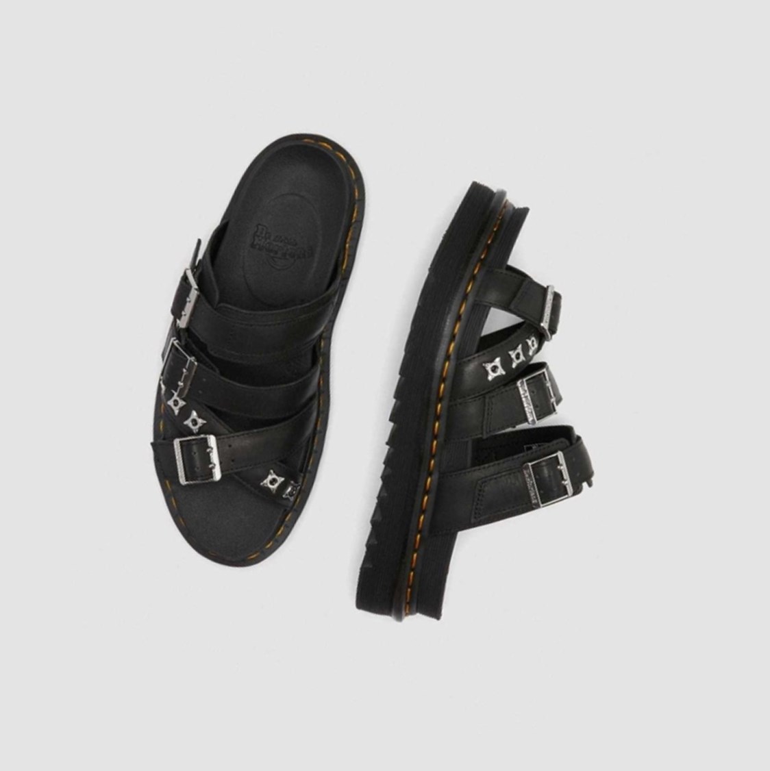 Dr Martens Ryker II Hardware Női Slide Szandálok Fekete | 360219XUG