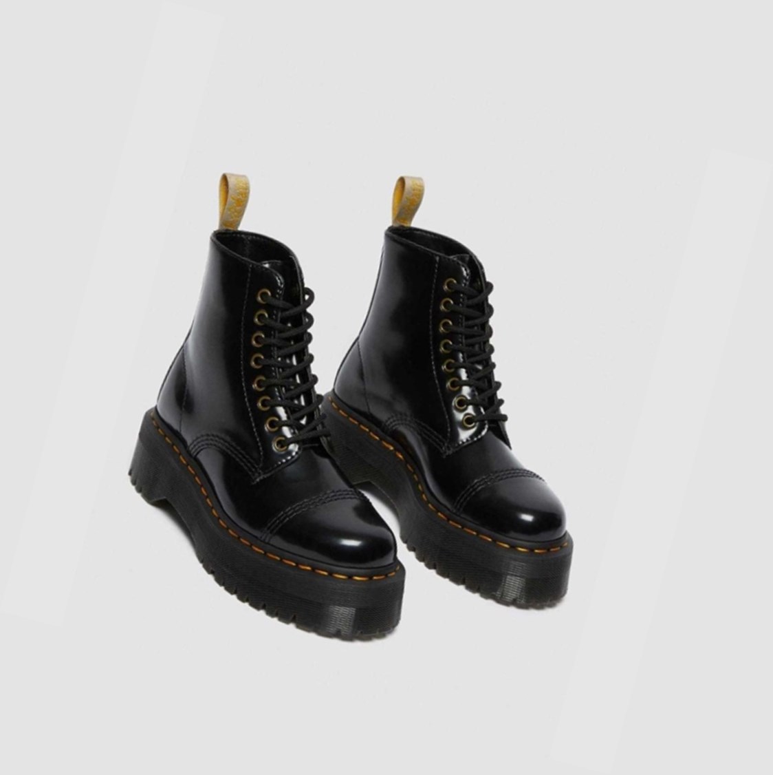 Dr Martens Vegán Sinclair Platform Női Platform Bakancs Fekete | 826945BMP