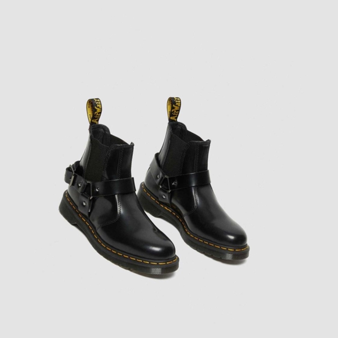 Dr Martens Wincox Smooth Férfi Csatos Csizmák Fekete | 418637KNZ